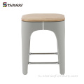 Современный пластиковый и древесный квадратный стул столовой стул